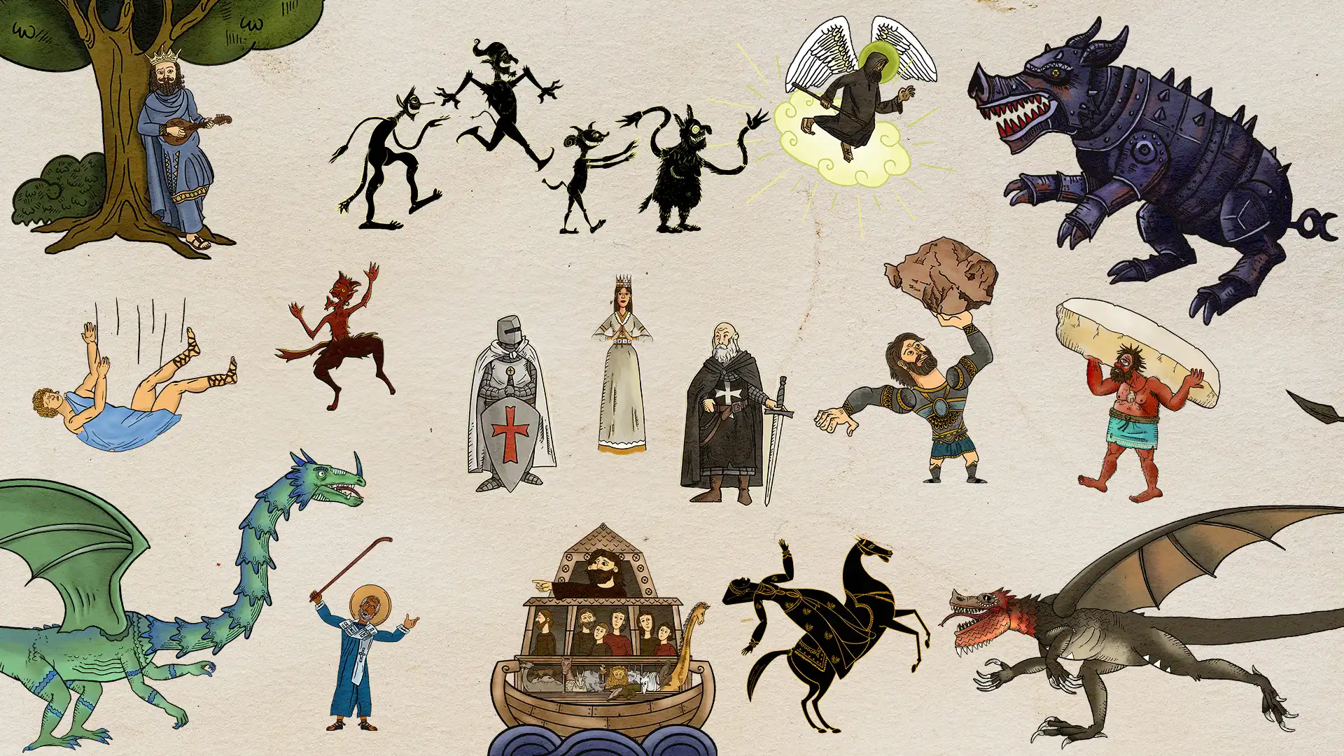 Characters and creatures from Cypriot folklore featured in the animated series Myths and Tales of Cyprus