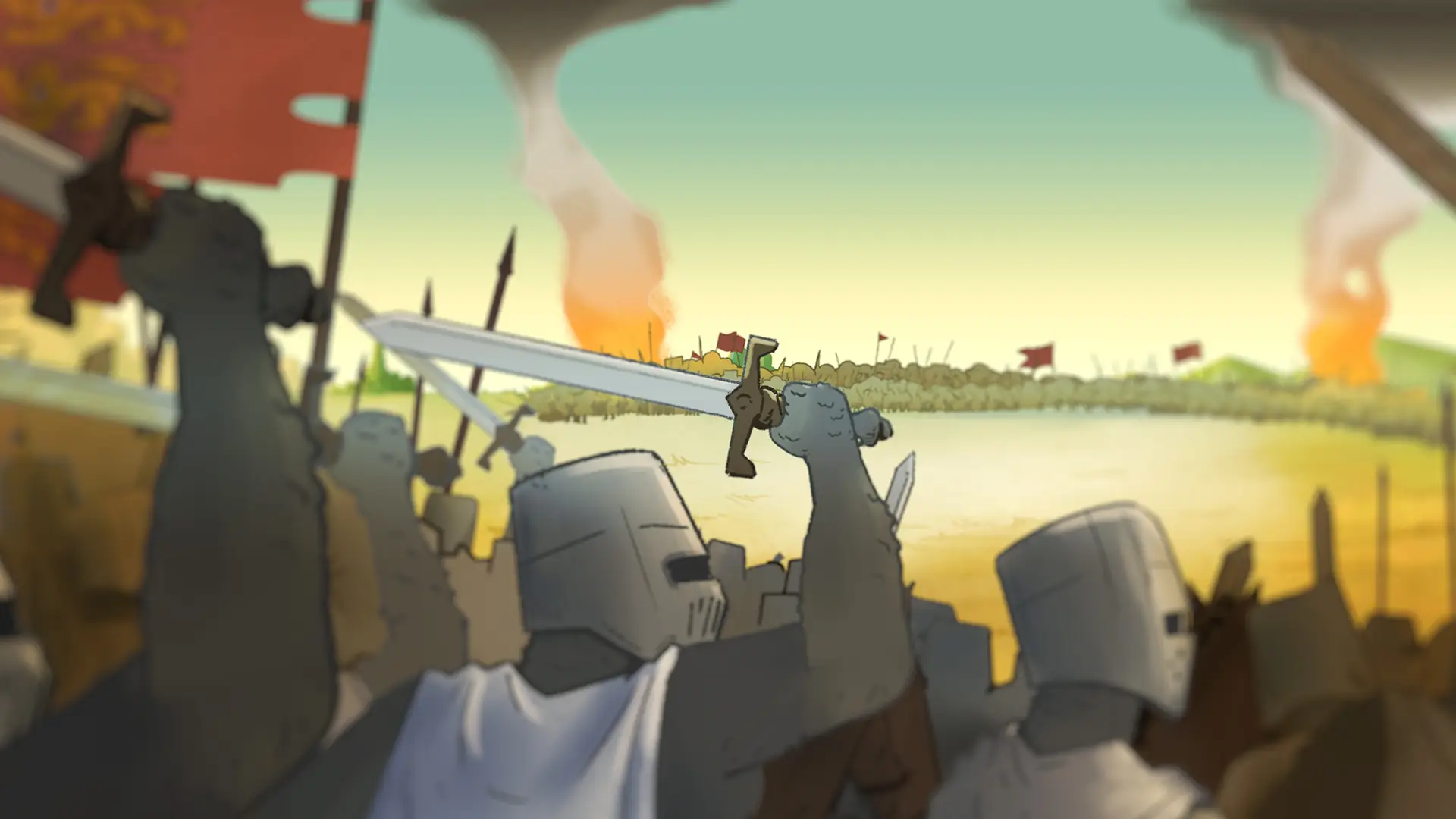 Image still of the battle of Tremetousia between Richard the Lionheart's army and Issaak's army