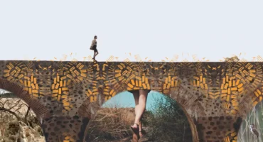 Larnaca Biennale 2025 promotional film thumbnail showing layered imagery and motion graphics from the web and TV campaign